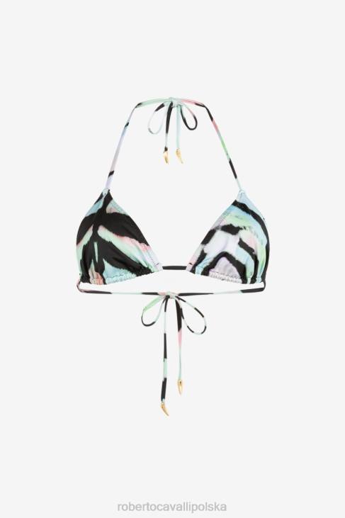 odzież elegancki 6D0R389 kobiety Roberto Cavalli Trójkątny top od bikini w zebrę