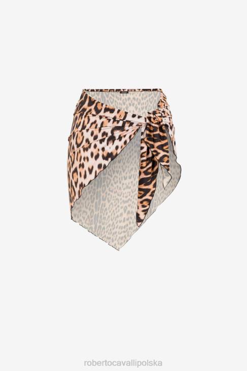 odzież lampart 6D0R362 kobiety Roberto Cavalli Sarong we wzór jaguara