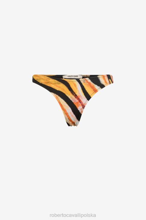 odzież ognisty/czarny 6D0R383 kobiety Roberto Cavalli Figi bikini w zebrę