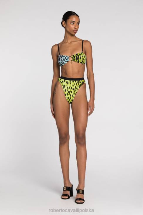 odzież wdzięczny 6D0R352 kobiety Roberto Cavalli Figi bikini z nadrukiem jaguara