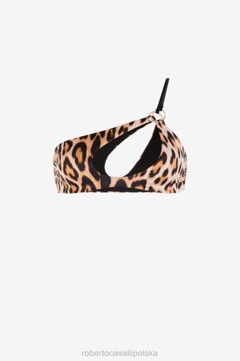 odzież wdzięczny 6D0R359 kobiety Roberto Cavalli Góra od bikini w panterkę