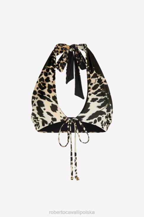 odzież wdzięczny 6D0R388 kobiety Roberto Cavalli Góra od bikini z motywem królowej Sycylii