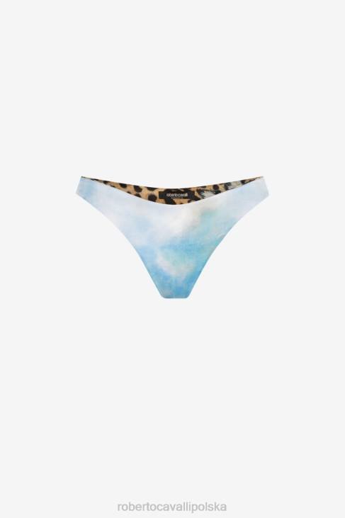 odzież wielobarwność 6D0R345 kobiety Roberto Cavalli figi bikini z nadrukiem malarskim