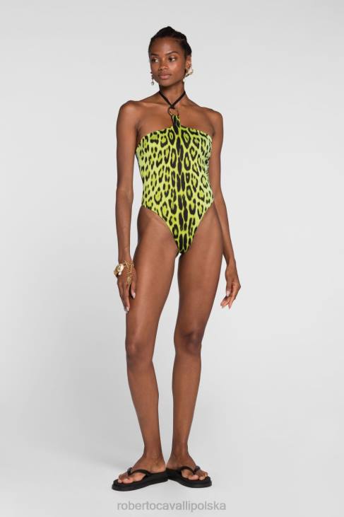 odzież wielobarwność 6D0R348 kobiety Roberto Cavalli figi bikini z nadrukiem malarskim