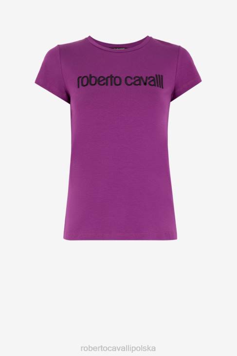 odzież 2038 6D0R217 kobiety Roberto Cavalli koszulka z wyszytym logo