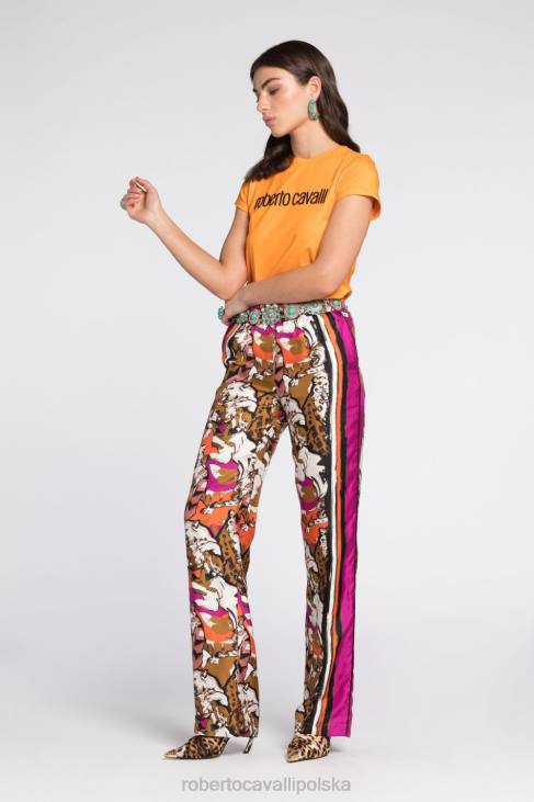 odzież 2038 6D0R217 kobiety Roberto Cavalli koszulka z wyszytym logo