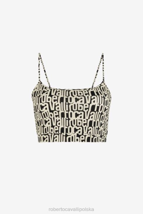 odzież elegancki 6D0R153 kobiety Roberto Cavalli Krótki top z nadrukiem logo