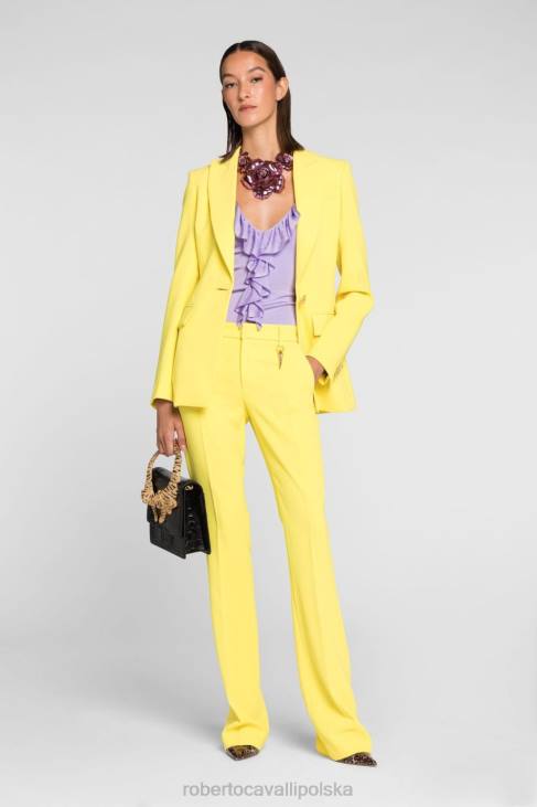 odzież elegancki 6D0R207 kobiety Roberto Cavalli Prążkowany top w kształcie tygrysiego zęba