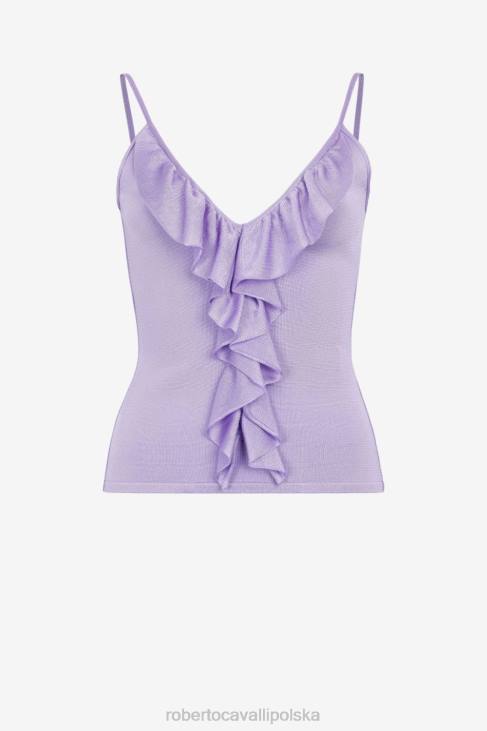 odzież elegancki 6D0R208 kobiety Roberto Cavalli Top typu kamizelka z falbankami