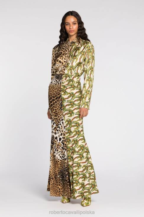odzież moda 6D0R178 kobiety Roberto Cavalli Top bez rękawów w panterkę
