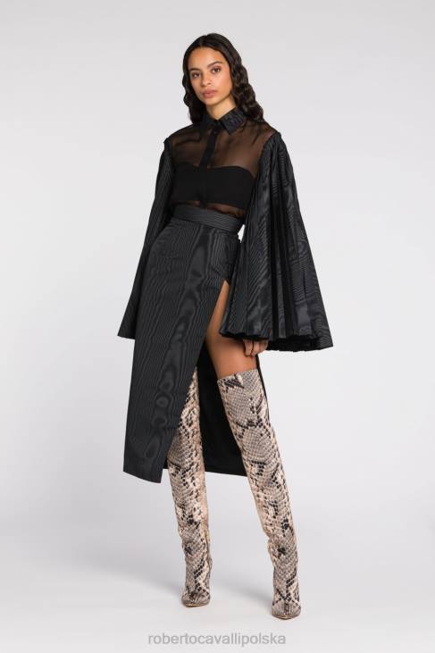 odzież moda 6D0R201 kobiety Roberto Cavalli Krótki top w panterkę