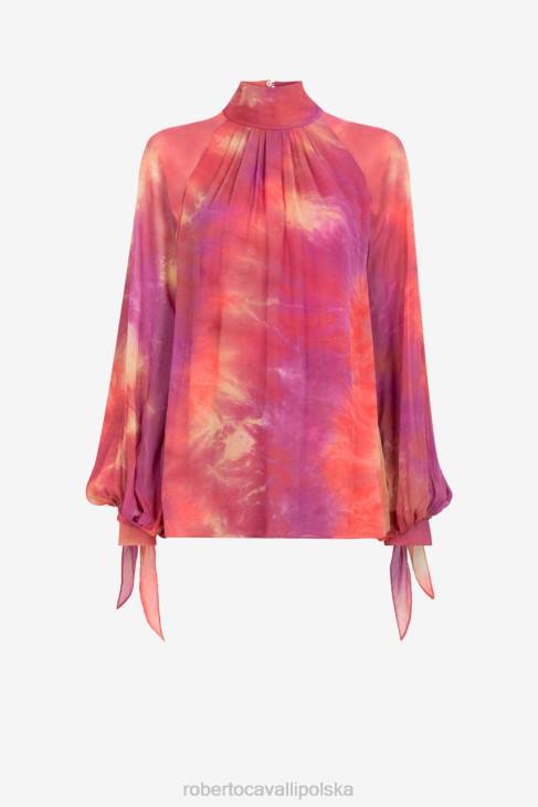 odzież moda 6D0R204 kobiety Roberto Cavalli top w kolorze tie-dye