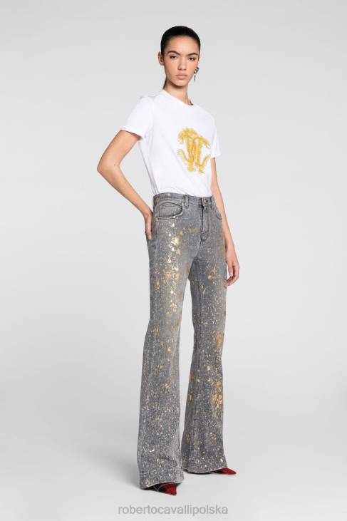 odzież moda 6D0R213 kobiety Roberto Cavalli Top typu kamizelka z falbankami
