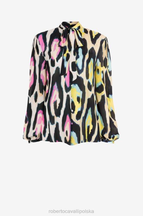 odzież wdzięczny 6D0R171 kobiety Roberto Cavalli Top z nadrukiem jaguara