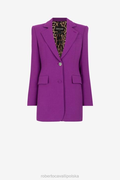 odzież 2038 6D0R321 kobiety Roberto Cavalli jednorzędowa wełniana marynarka