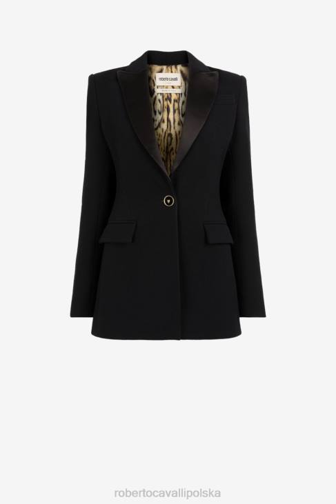 odzież elegancki 6D0R334 kobiety Roberto Cavalli jednorzędowa wełniana marynarka