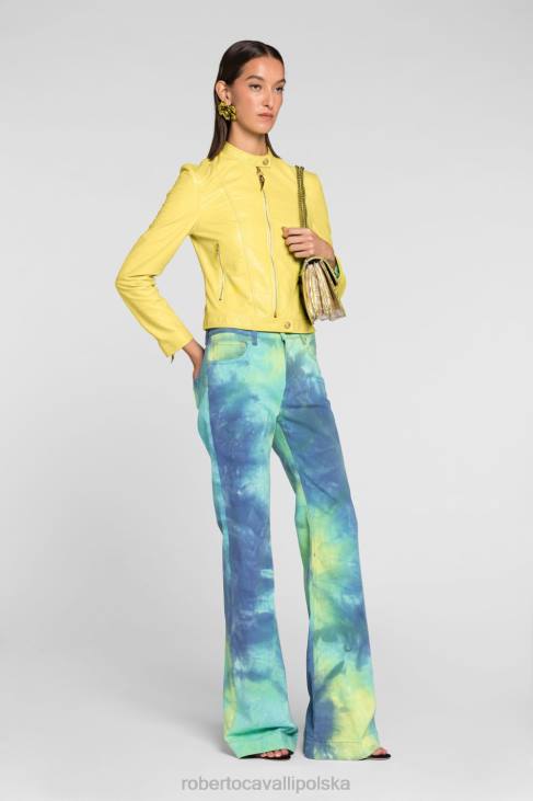 odzież moda 6D0R337 kobiety Roberto Cavalli Płaszcz z paskiem i nadrukiem typu tie-dye