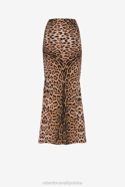 odzież moda 6D0R238 kobiety Roberto Cavalli Spódnica maxi w panterkę