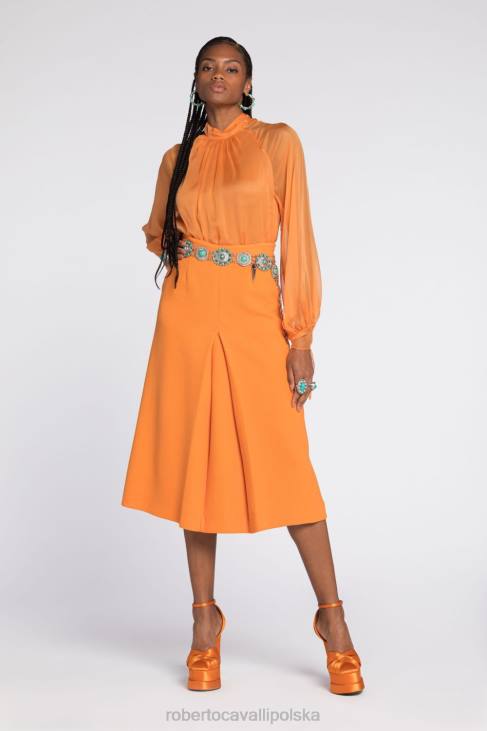 odzież wielobarwność 6D0R225 kobiety Roberto Cavalli Plisowana spódnica mini w panterkę