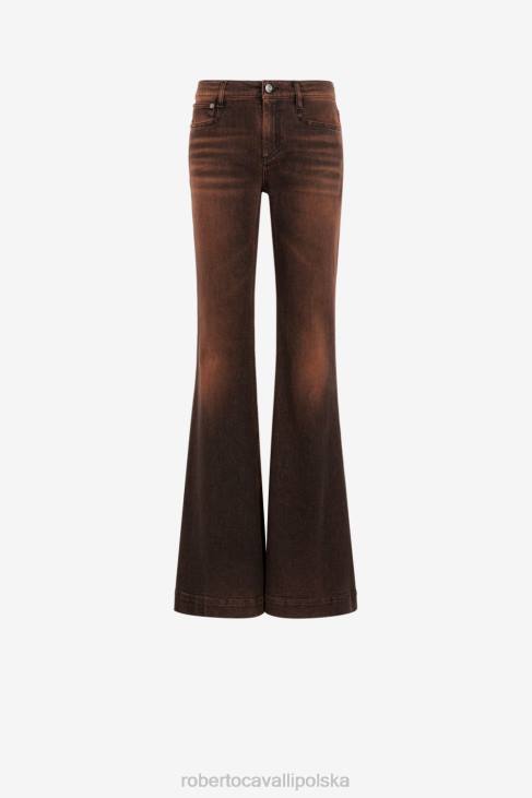odzież elegancki 6D0R267 kobiety Roberto Cavalli Rozkloszowane dżinsy z efektem sprania kwasem