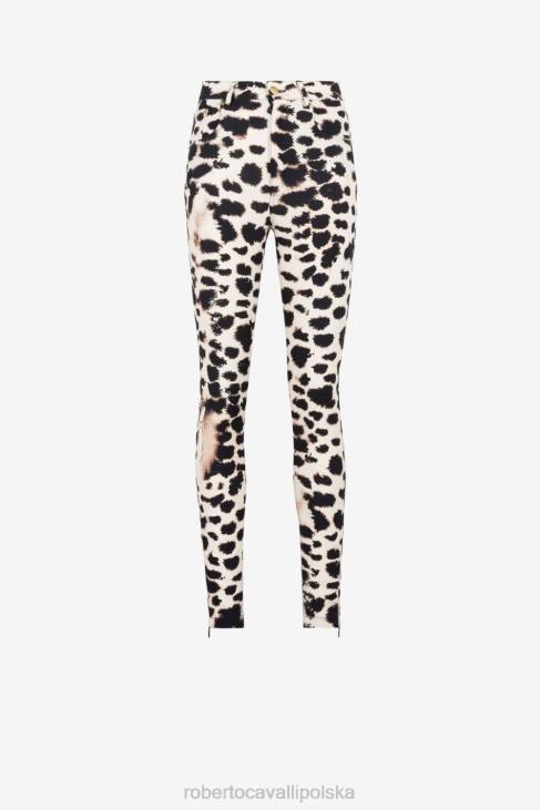 odzież elegancki 6D0R281 kobiety Roberto Cavalli Legginsy z wysokim stanem i zwierzęcym nadrukiem