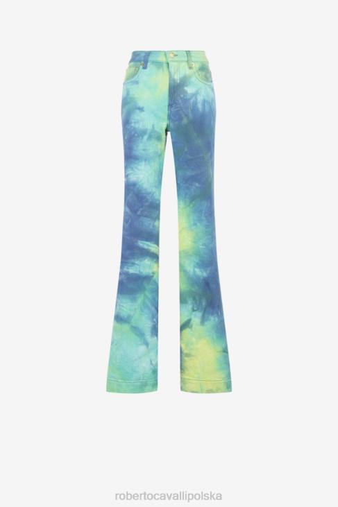 odzież elegancki 6D0R292 kobiety Roberto Cavalli Rozkloszowane dżinsy w kolorze tie-dye