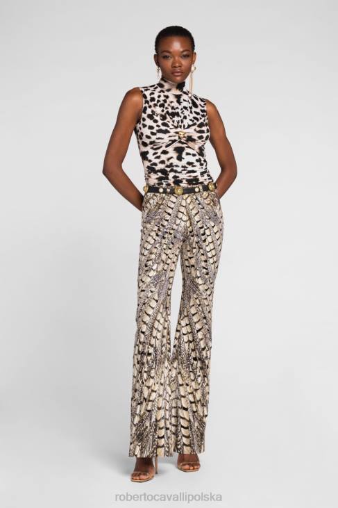 odzież moda 6D0R278 kobiety Roberto Cavalli Legginsy ze stopą w kształcie geparda