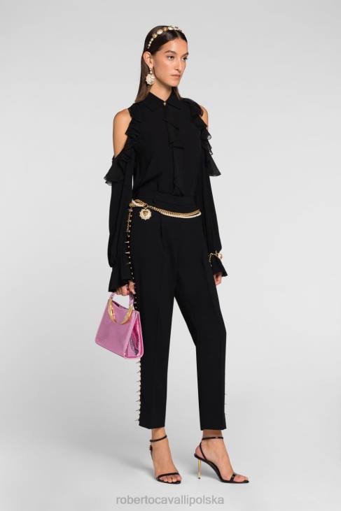 odzież moda 6D0R284 kobiety Roberto Cavalli szorty dżinsowe z efektem sprania kwasem