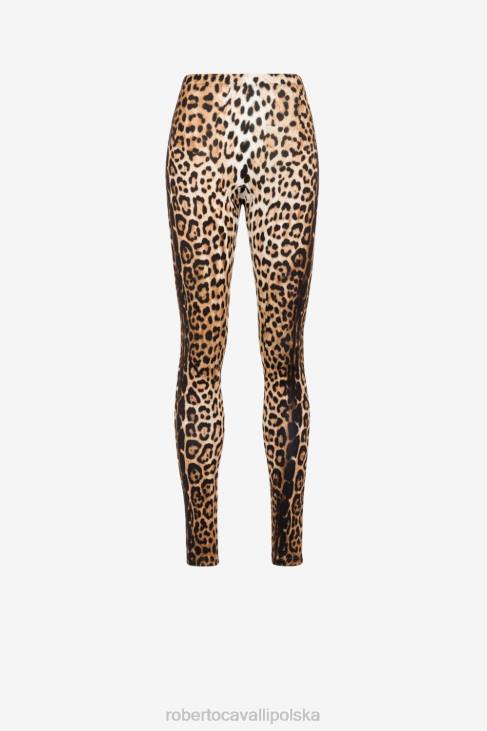 odzież naturalny 6D0R258 kobiety Roberto Cavalli legginsy w panterkę