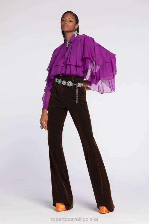 odzież niebiesko-czarny 6D0R269 kobiety Roberto Cavalli dżinsy z wąską nogawką