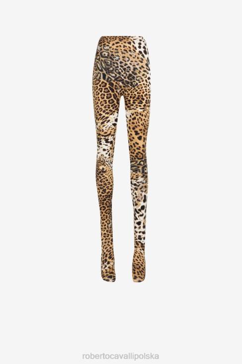 odzież wdzięczny 6D0R291 kobiety Roberto Cavalli legginsy w panterkę