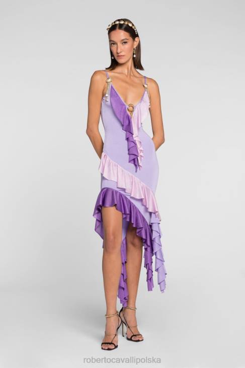 odzież czarny 6D0R119 kobiety Roberto Cavalli Sukienka mini ozdobiona koralikami