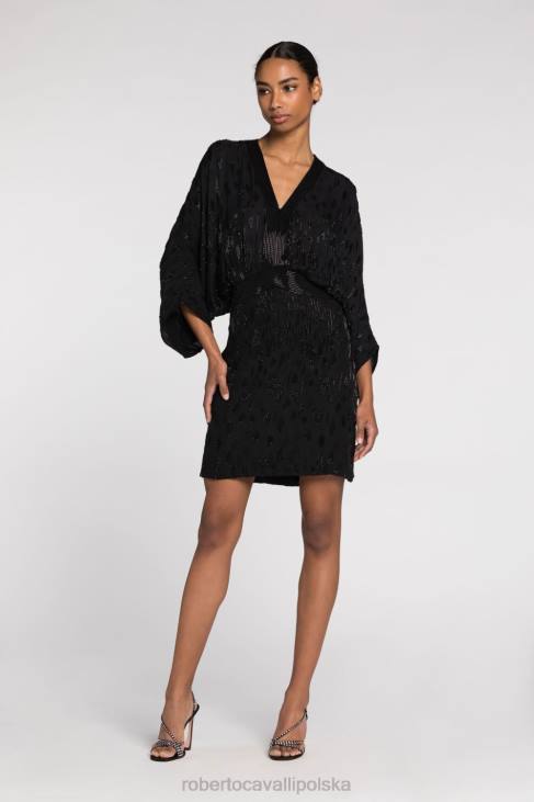 odzież elegancki 6D0R118 kobiety Roberto Cavalli sukienka z zębami tygrysa