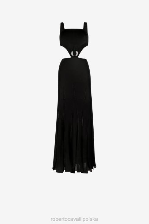 odzież elegancki 6D0R2 kobiety Roberto Cavalli sukienka ozdobiona pierścieniami