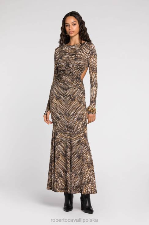odzież elegancki 6D0R80 kobiety Roberto Cavalli sukienka w panterkę