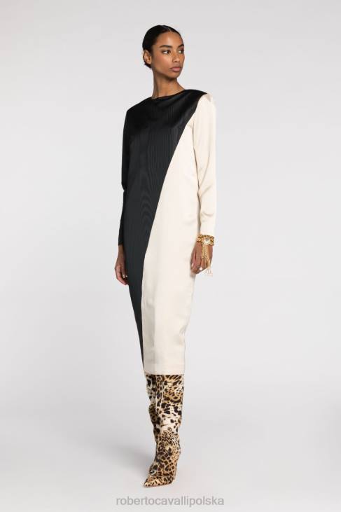 odzież gorący 6D0R67 kobiety Roberto Cavalli żakardowa sukienka midi