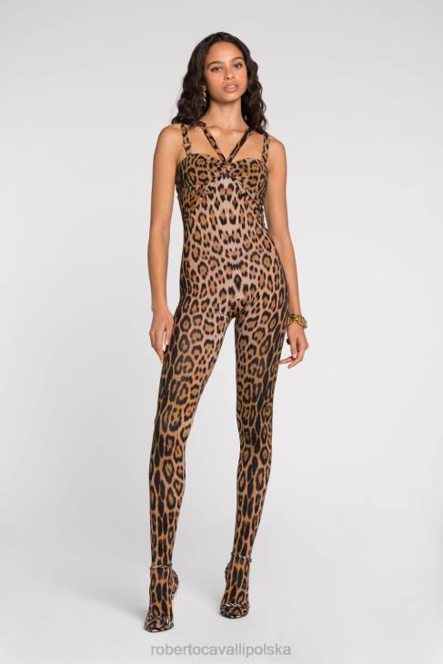 odzież moda 6D0R42 kobiety Roberto Cavalli sukienka z głową pantery