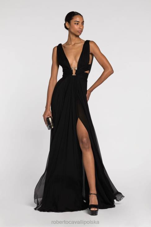 odzież srebro 6D0R123 kobiety Roberto Cavalli sukienka mini z jedwabiu zebry ozdobiona cekinami