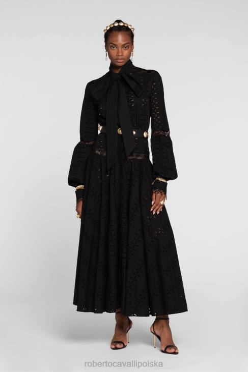 odzież żółty 6D0R112 kobiety Roberto Cavalli Plisowana suknia w bloki kolorów