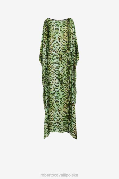 odzież wdzięczny 6D0R74 kobiety Roberto Cavalli Sukienka typu kaftan w panterkę