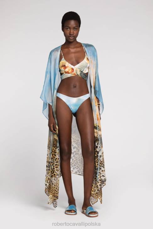 odzież wielobarwność 6D0R48 kobiety Roberto Cavalli Jedwabny kaftan z nadrukiem malarskim