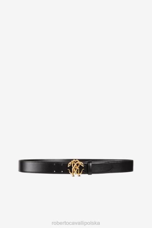 Akcesoria 5051 6D0R1159 mężczyźni Roberto Cavalli Lustrzany pasek ze skóry węża