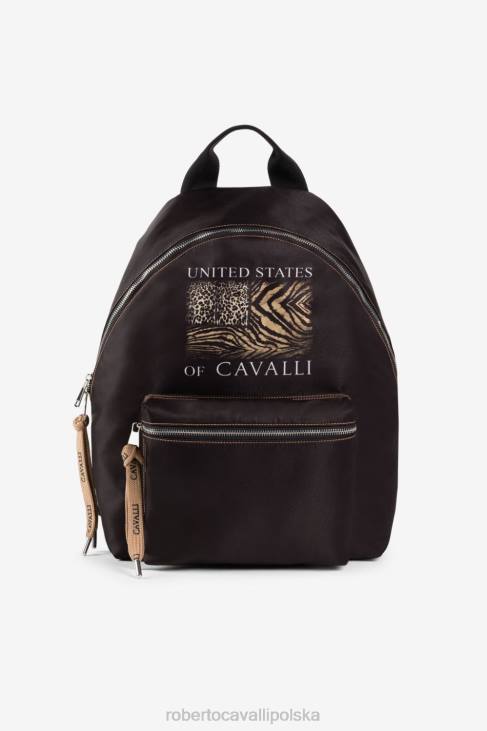 Akcesoria moda 6D0R1185 mężczyźni Roberto Cavalli Zwierzęcy plecak w patchworkowy print