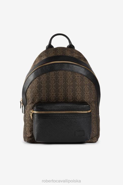 Akcesoria wojskowy 6D0R1190 mężczyźni Roberto Cavalli Plecak żakardowy z monogramem rc
