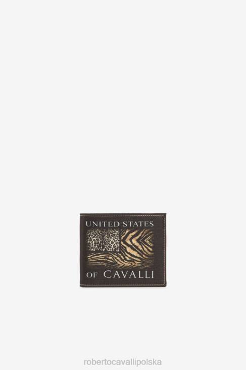 Akcesoria wdzięczny 6D0R1196 mężczyźni Roberto Cavalli Składany portfel w zwierzęcy wzór