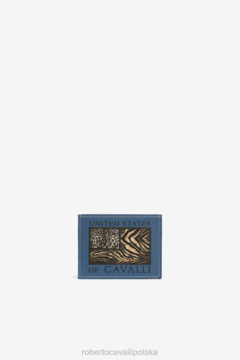 Akcesoria moda 6D0R1200 mężczyźni Roberto Cavalli Etui na karty z logo w zwierzęcy print