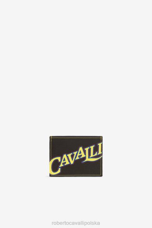 Akcesoria moda 6D0R1202 mężczyźni Roberto Cavalli etui na karty z nadrukiem logo