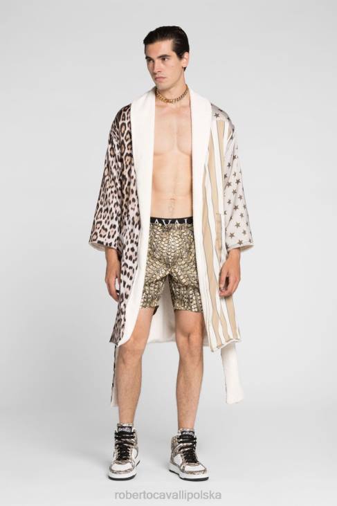 Akcesoria 5164 6D0R1062 mężczyźni Roberto Cavalli ręcznik plażowy w panterkę