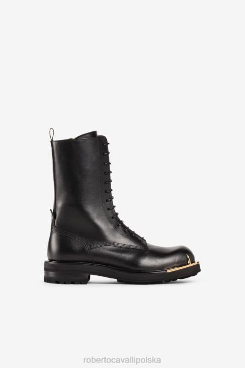obuwie elegancki 6D0R1140 mężczyźni Roberto Cavalli buty bojowe z zębem tygrysa