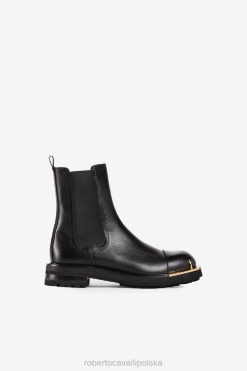 obuwie elegancki 6D0R1141 mężczyźni Roberto Cavalli buty bojowe z zębem tygrysa